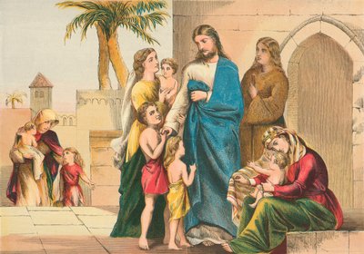 Christ receiving Little Children by English School